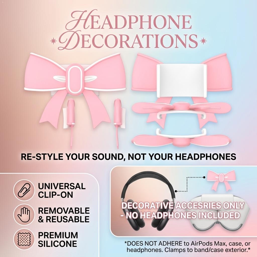 Beats Headphone Studio Pro - Dekoracyjny klips silikonowy w kształcie kokardki