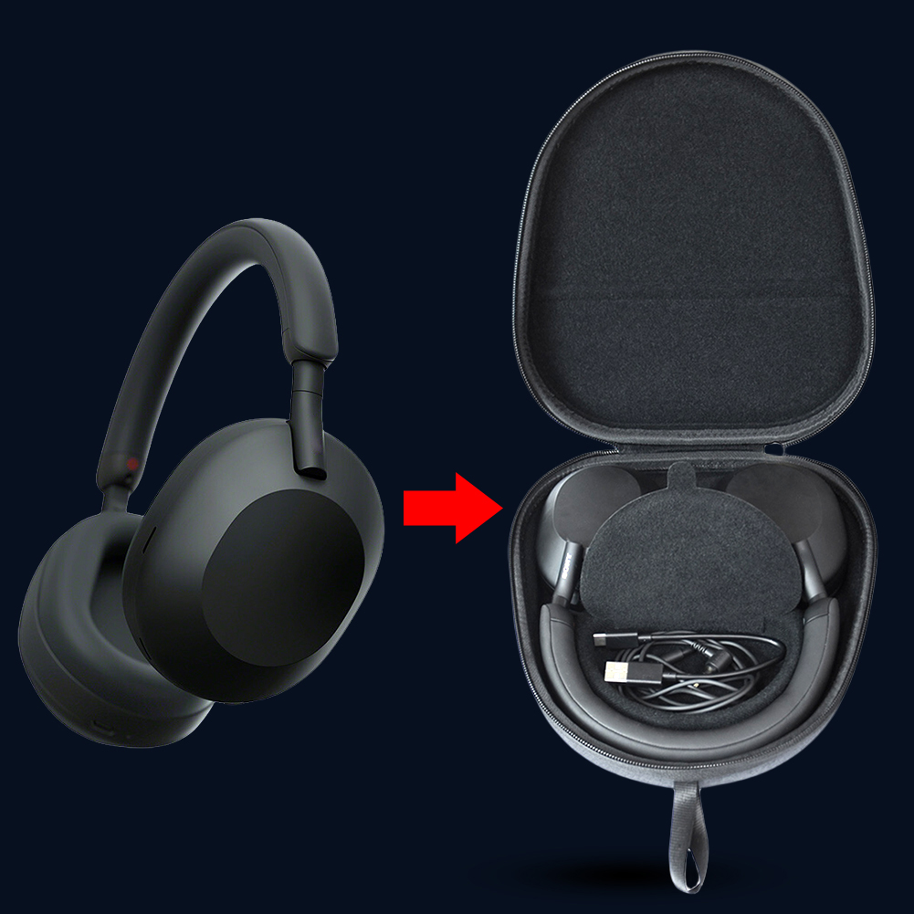 Sony Headphone Wh-1000Xm5 - Twardy futerał podróżny EVA, odporny na