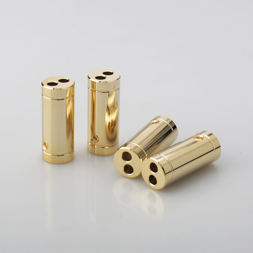 Audio Splitter Y - 4 szt. Chromowane/Złocone Osłonki na Kabel