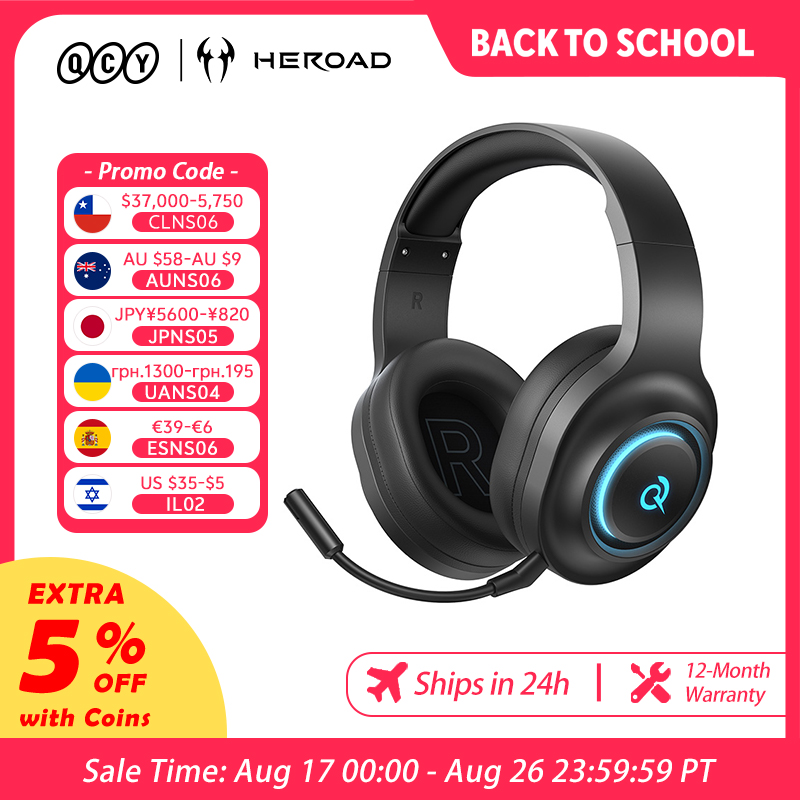 Gaming Headset Rgb - Słuchawki gamingowe QCY Heroad V200 z