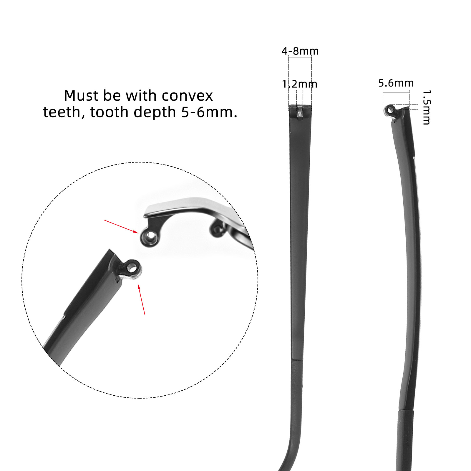 Silicone Ear Tip Replacement - Uniwersalne silikonowe nakładki na zauszniki okularów,