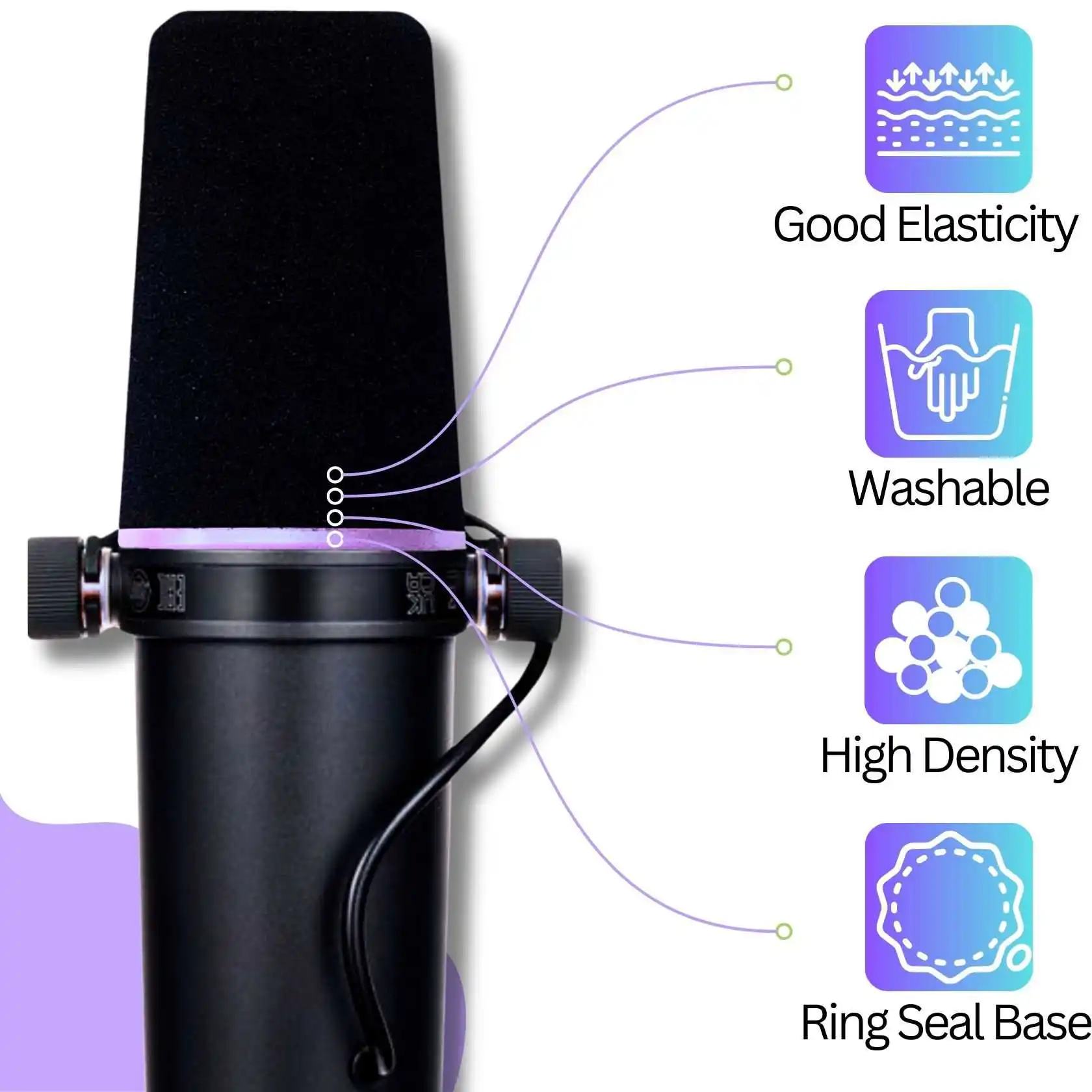 Osłona mikrofonu SM7, filtr po – Shure Mic Sm7B recenzja i cena